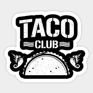 Taco Club (Black and White) Sticker